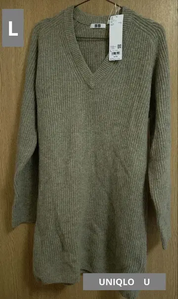 UNIQLO U 유니클로 프리미엄 라무 V넥 니트 원피스 L
