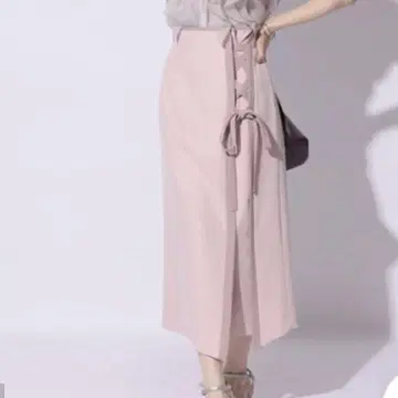 배색 레이스업 스커트 아푸와이저 리셰 핑크 새상품 택 포함 스커트