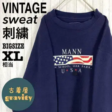 [인기] 잔스포츠 맨투맨 자수 USA 성조기 로고 택 빅 루즈