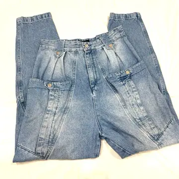 하자품 Isabel marant 라이트 블루 데님 하이웨스트 38