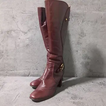 [ cava ] 카바 ( 24 ) 빨간색 벨트 가죽 여성용 롱 부츠