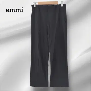 에미 플레어 팬츠 스트레치 블랙 포켓 있음 0
