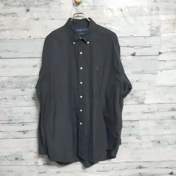 랄프 로렌 긴팔 셔츠 자수 XL 블랙