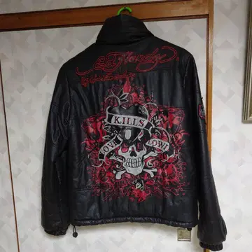 Ed Hardy 라이더 자켓 블랙/레드