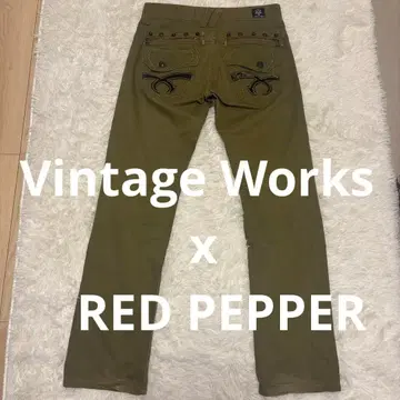 [ 레어 ] 빈티지 웍스 레드 페퍼 콜라보 치노 팬츠 카키 30