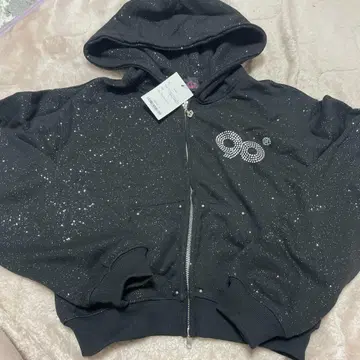 9090 로고 글리터 라이트 집 후디 S 사이즈