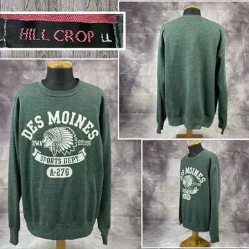 HILL CROP 00s 레트로 맨투맨 아메카지 LL 그린 구제 의류