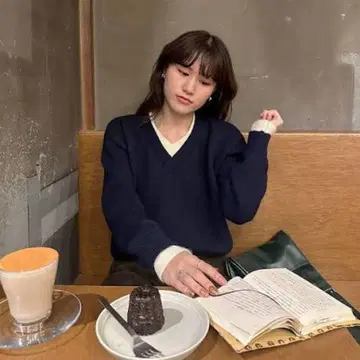 nugu V넥 레이어드 니트