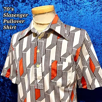 70s Slazenger 폴리에스테르 / 코튼 풀오버 셔츠
