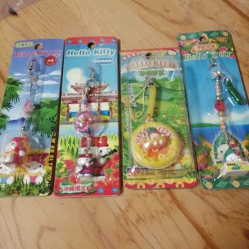 오키나와 한정판 고토치 키티 스트랩 4개 세트