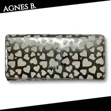 agnes b. 실버 하트 올 패턴 장지갑