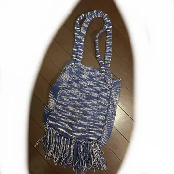C-cie-TIE-DYE FRINGE TOTE 블루 니트