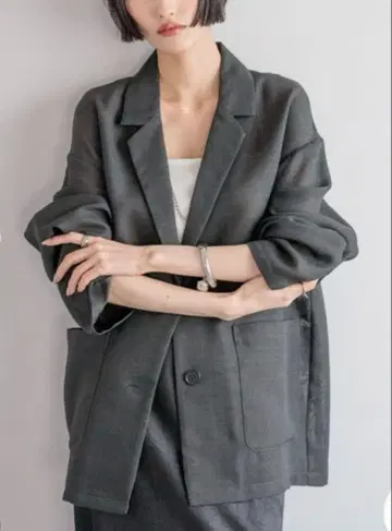 LOWRYS FARM 린넨 라이크 메쉬 자켓 아우터 자켓