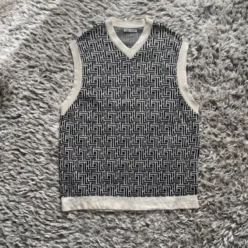 ZARA 기하학 패턴 V넥 베스트