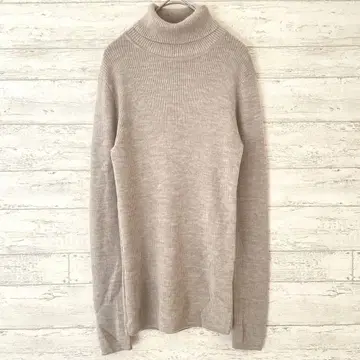 무인양품 MUJI 터틀넥 스웨터 [ L ] 리브 니트 무지