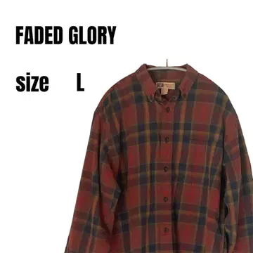 FADED GLORY 체크 무늬 긴팔 셔츠 L
