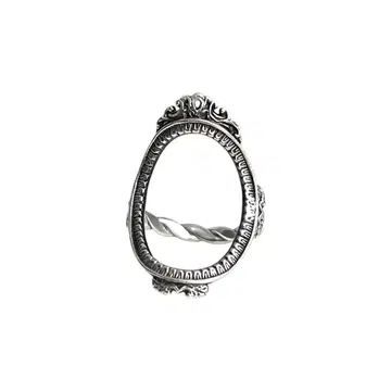 박스 포함 베드 포드 Silver Ring 거울 모티브 실버 반지