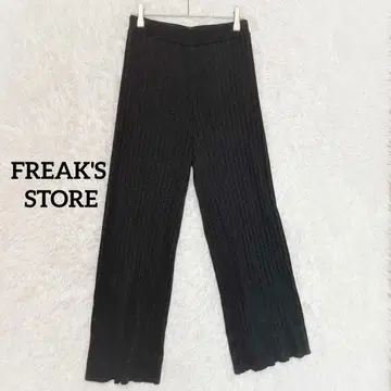 [ 프릭스스토어 ] 리브 와이드 스트레이트 팬츠 이지 허리밴딩 블랙