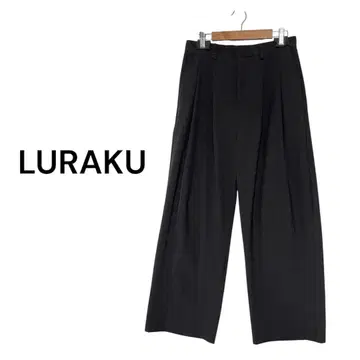 LURAKU 루락 남성용 2턱 와이드 스트레이트 슬랙스 블랙 S