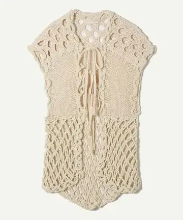 leinwande 베스트 Mix Yarn Crochet Vest