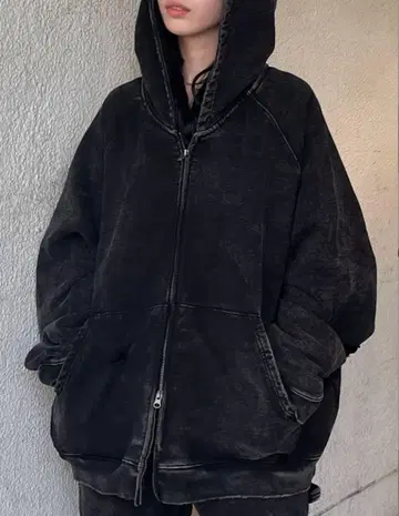 set up pigment damage zip up hoodie