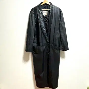 남성용 가죽 롱 코트