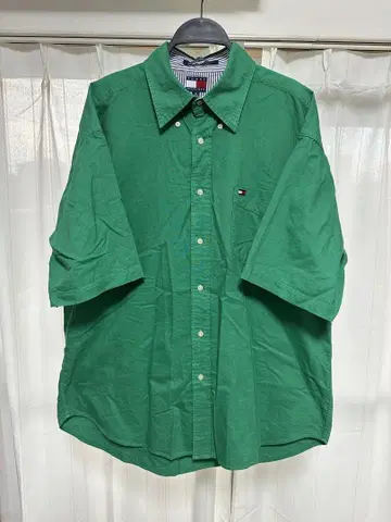 TOMMY HILFIGER 구제 의류 그린 셔츠