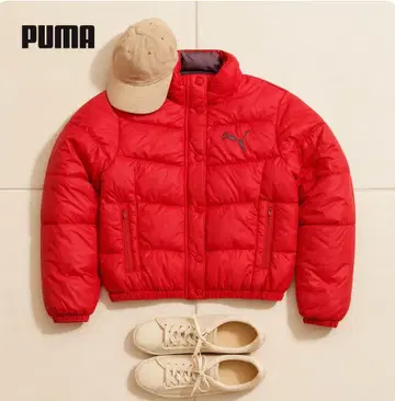 J1291@PUMA 다운 자켓 L 경량 방한 레드