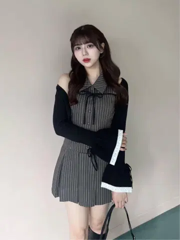 OLIVE des OLIVE 슬리브리스 셔츠 미니 원피스