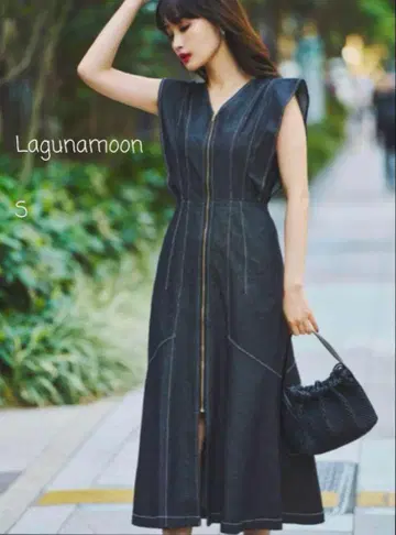 LAGUNAMOON 플레어 슬리브 데님 원피스 S