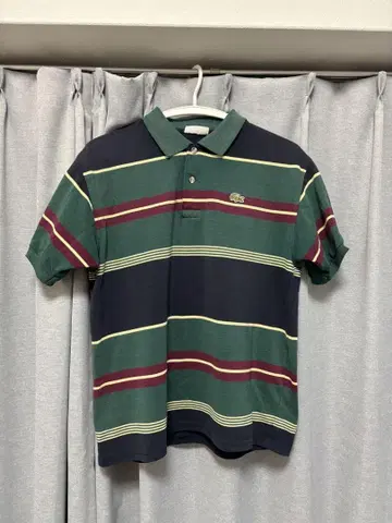 Lacoste 스트라이프 반팔 피케 셔츠