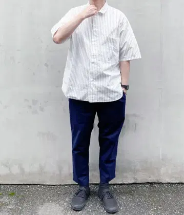 MHL 스트라이프 화이트 셔츠