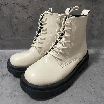 [ GRL ] 그레일 여성용 23.5cm 가죽 화이트 무지 부츠