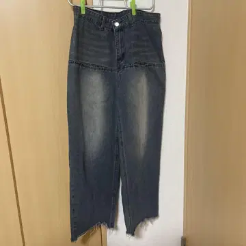 와이드 블랙 데님 팬츠