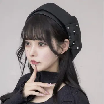 pium 비쥬 리본 베레모 블랙