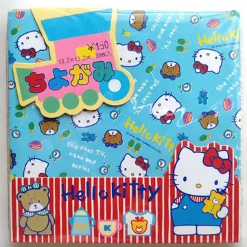 쇼와 레트로 헬로키티 오리가미 디자인 페이퍼 13.2x13.2cm