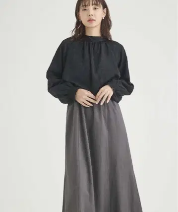 레이스 블라우스 레이어드 스타일 도킹 원피스 M