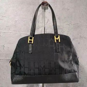[ HANAE MORI ] 하나에모리 올 패턴 파우치 포함 블랙 핸드백