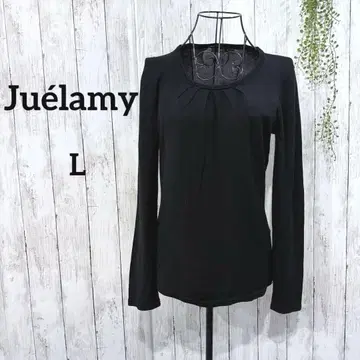 주엘라미/가슴 개더 디자인 L 블랙 티셔츠 상의 블랙
