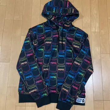 완판템 PEPSI 펩시 올 패턴 컬러풀 캔 후드티 후디 S 사이즈