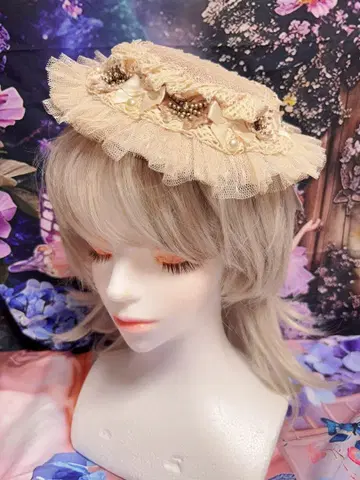 호시바코 works 레이스 햇 유메니 오치타 쵸 미니카프리누 모자