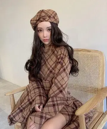 레어! 미사용 미개봉 새상품 택 포함 판체크 베레모