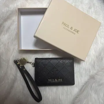 Paul & JOE 엠보싱 2면 패스 케이스 블랙