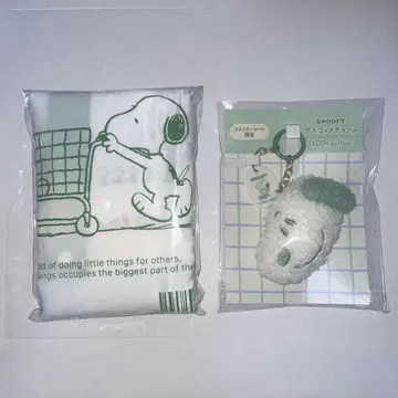 훼미리마트 한정판 SNOOPY 스누피 참 에코백 세트