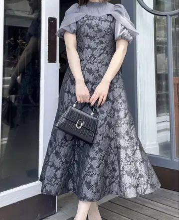[ 새상품급 ] dazzlin 시어 베일 자카드 원피스 블랙