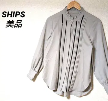 쉽스 블라우스 레이스 셔츠 SHIPS 여성용 프릴 셔츠 긴팔