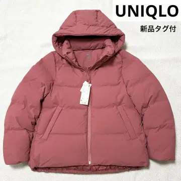 택 포함 새상품 UNIQLO 심리스 다운 자켓 후드티 핑크