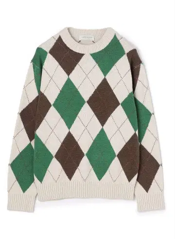 TOMORROWLAND tricot 실크 아가일 크루넥 니트