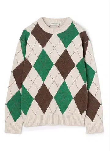 TOMORROWLAND tricot 실크 아가일 크루넥 니트