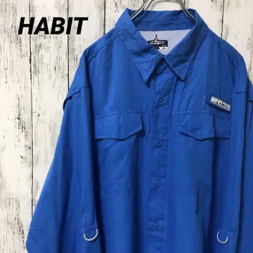 C2512 HABIT 낚시 셔츠 긴팔 셔츠 아웃도어 해외 구제 의류